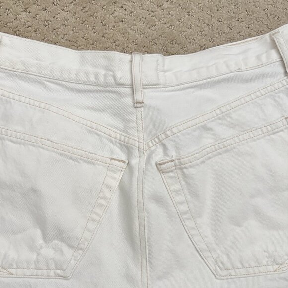 AGOLDE Parker High Rise White Cutoff Jean Shorts Women’s Size 26 Button Fly - Picture 6 of 7